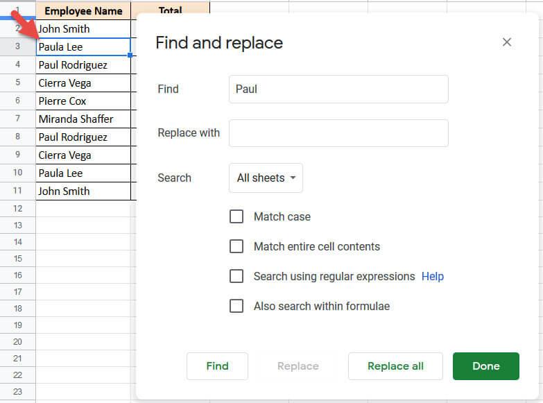 Hướng dẫn cách tìm kiếm trong Google Sheets